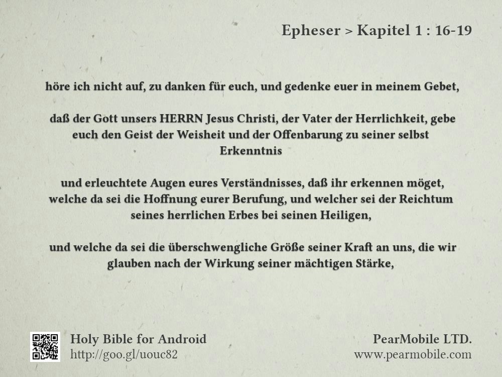Epheser, Kapitel 1:16-19